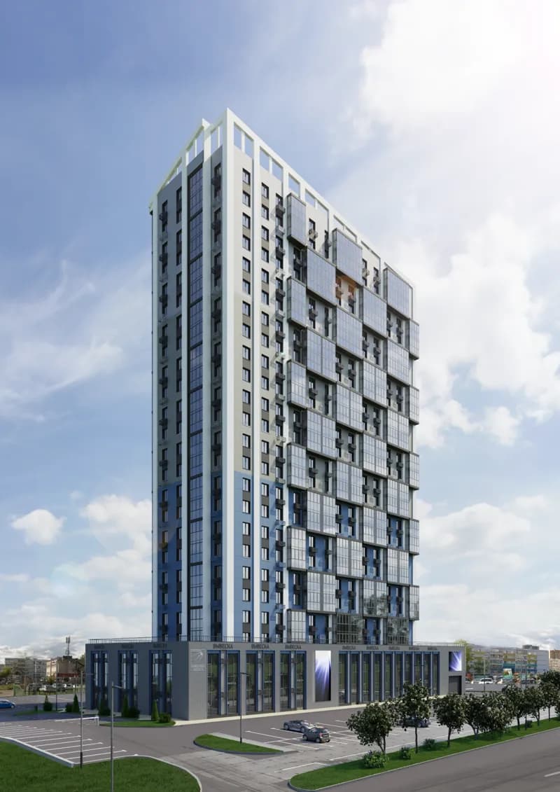 Фасад жилого комплекса Академик Королёв Внешний вид жилого комплекса Академик Королёв - современная архитектура