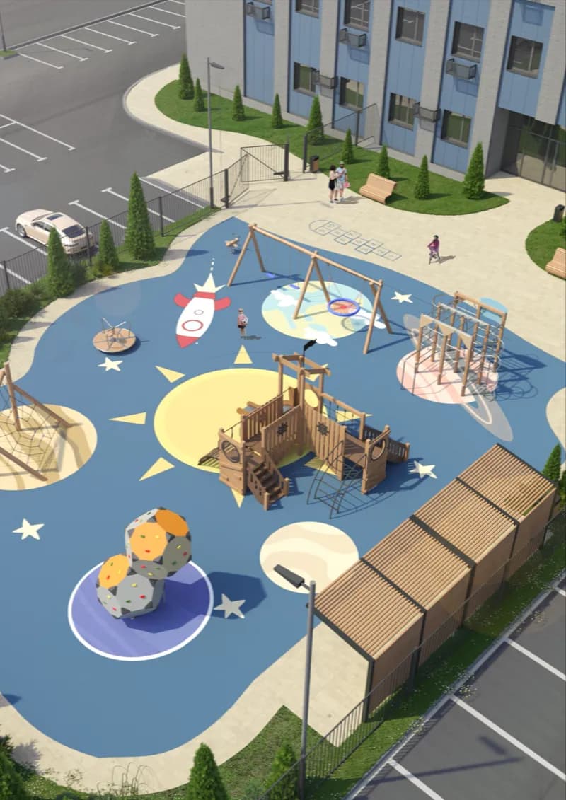 Детская площадка ЖК Академик Королёв Детская площадка на территории жилого комплекса Академик Королёв